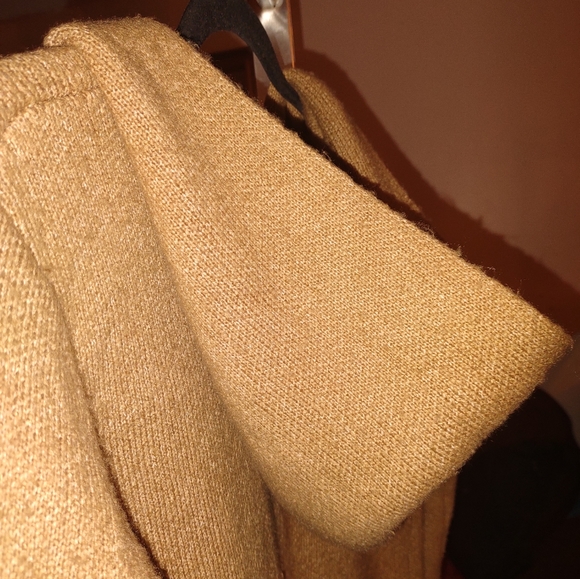 Forever 21 tan long knit hooded coat - Picture 4 of 5